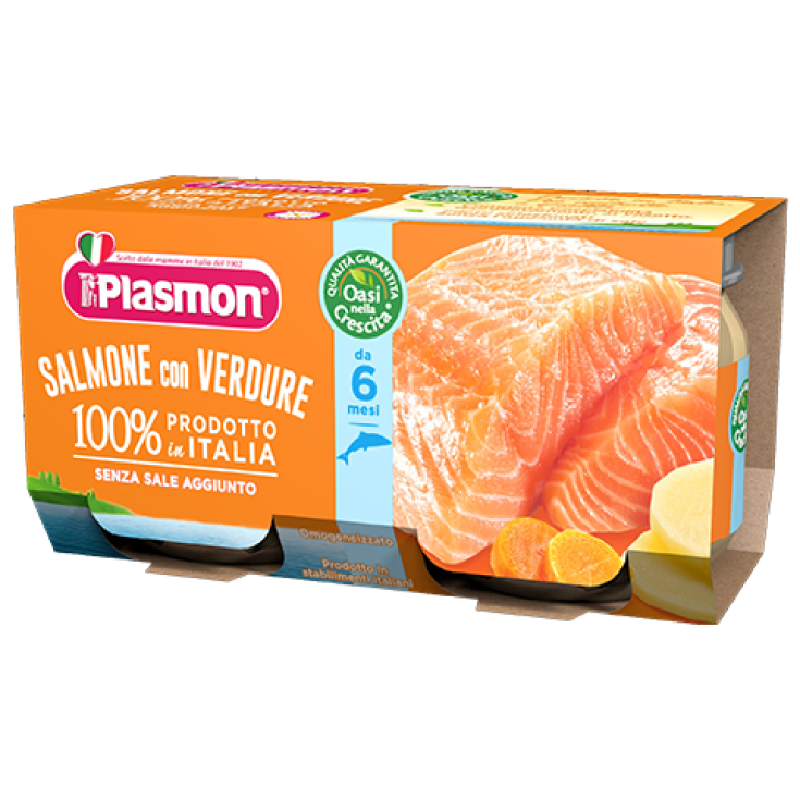 Salmon Homogenizado Plasmon Con Verduras 80gx2 Piezas