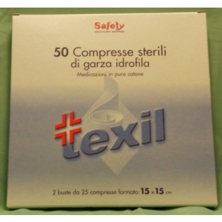 Safety Texil Gasa Estéril 15x15cm 50 Comprimidos Gasa Hidrofílica Estéril