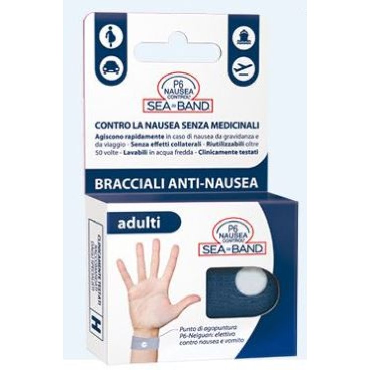 Dispositivo médico de pulseras antináuseas para adultos con banda marina para control de náuseas P6