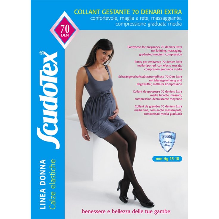 Medias Scudotex 70 Denier Extra Maternidad Color Negro Talla 3