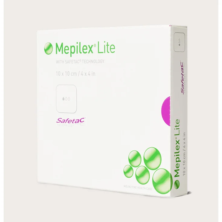 Apósito de espuma fina Mölnlycke® Mepilex® Lite con Safetac® Tamaño 6x8,5 cm 5 piezas