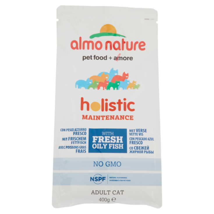 Almo Nature Alimento Holístico Para Gatos Con Pescado Azul Y Arroz 400g