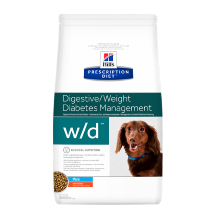 Hill's Prescription Diet Canine w/d Digestive Weight Control Diabetes Mini Tamaño con Pollo 1,5kg