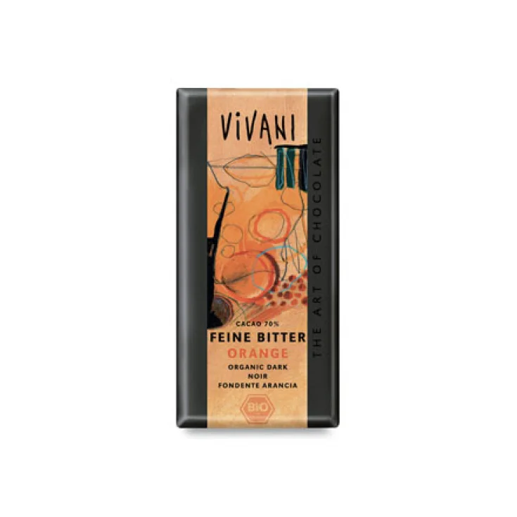 Baule Volante Chocolate Negro Ecológico Naranja 100g