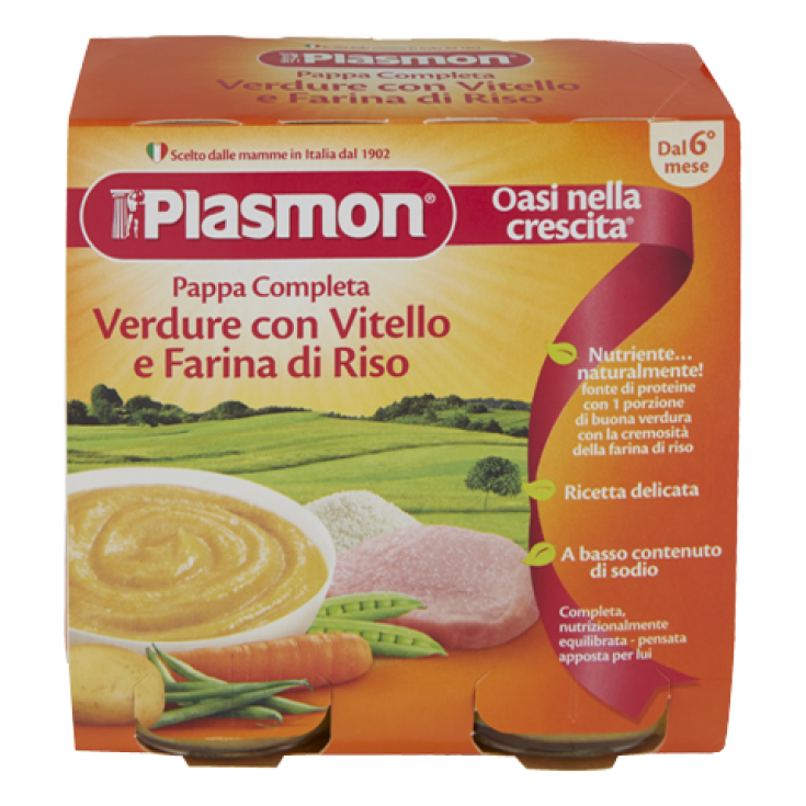 Plasmon Homogeneizado Comida Completa Verduras Ternera Harina Arroz