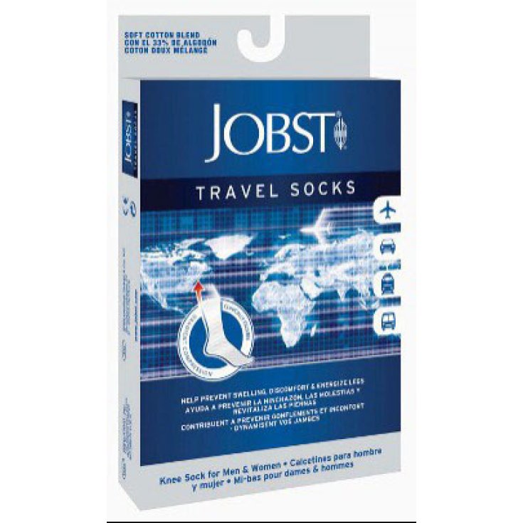 Jobst Travel Calcetines Medias Hasta la Rodilla Hombre Azul Talla S