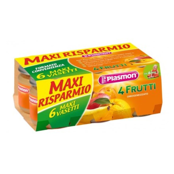 Plasmon Fruta Homogeneizada 4 Frutas 6x104g