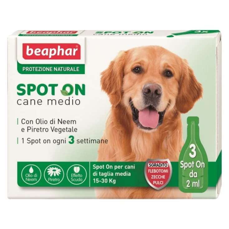 Beaphar Spot On Natural Protection Para Perro Mediano 3 Piezas