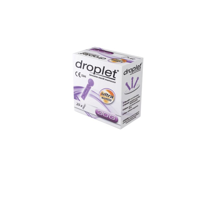 Droplet® Comfort Max Lancets Dispositivo de punción desechable estéril G30 25 piezas