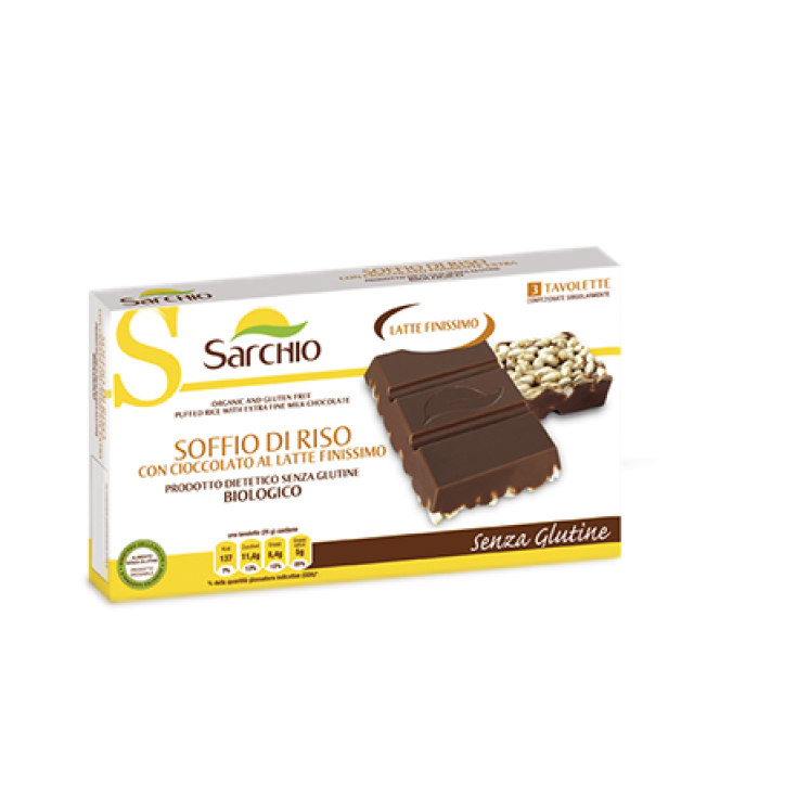 Sarchio Snack Arroz Hojaldrado Con Chocolate Con Leche Sin Gluten 25g