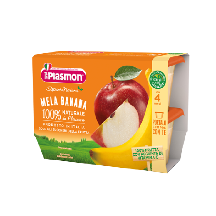 Plasmon Frutas Homogeneizadas Sabores De La Naturaleza Manzana Plátano 4x100g