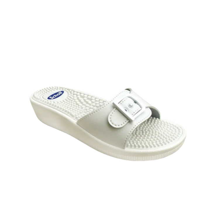 Zapatilla de Masaje Scholl New con Exterior de PVC Color Blanco Talla 37