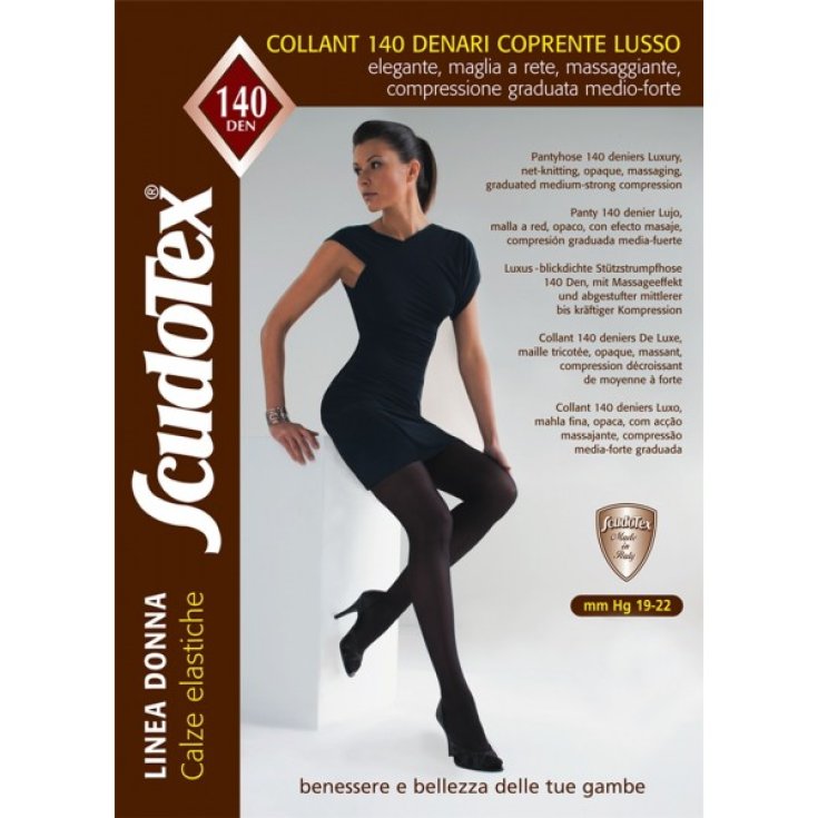 Scudotex® 140 Den Panty Lujoso Opaco En Microfibra Color Negro Talla 5