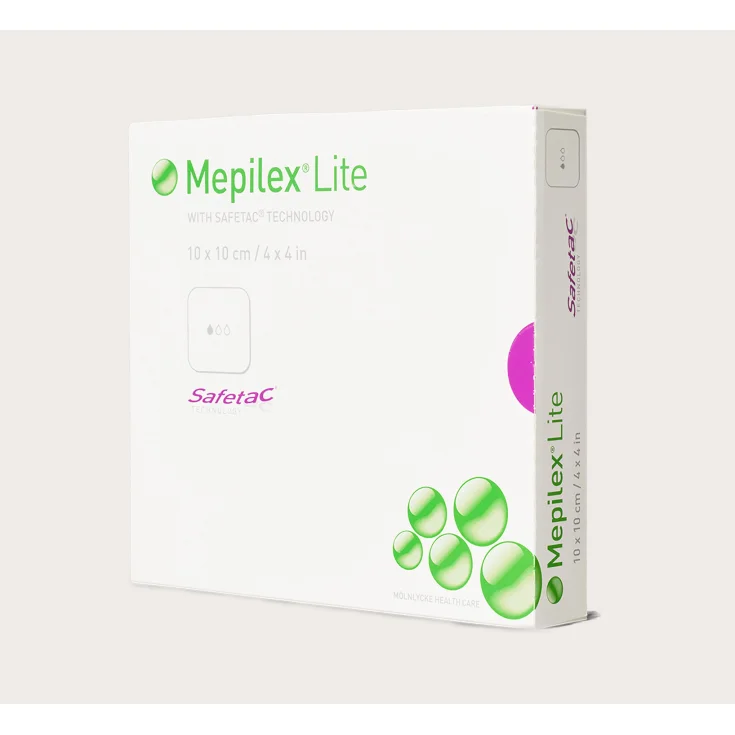 Apósito de espuma fina Mölnlycke® Mepilex® Lite con Safetac® Tamaño 20x50cm 4 piezas