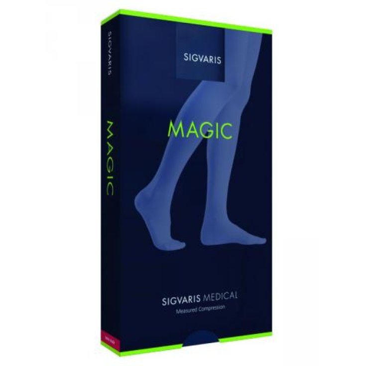 Sigvaris Magic 2 Medias Con Puntera Abierta Puntos Borde Color Negro Talla M Normal