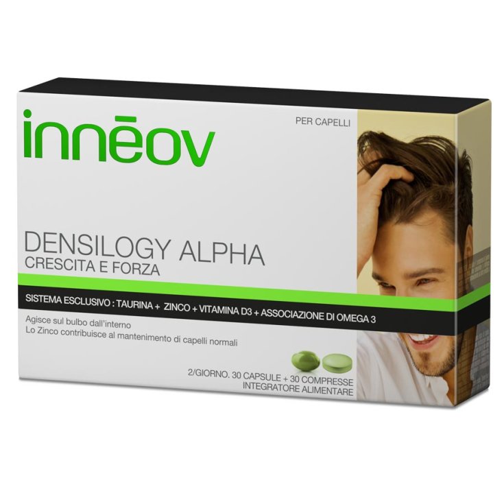 Innéov Densilogy Alpha Complemento Alimenticio Para Cabello Masculino 30 Cápsulas + 30 Comprimidos