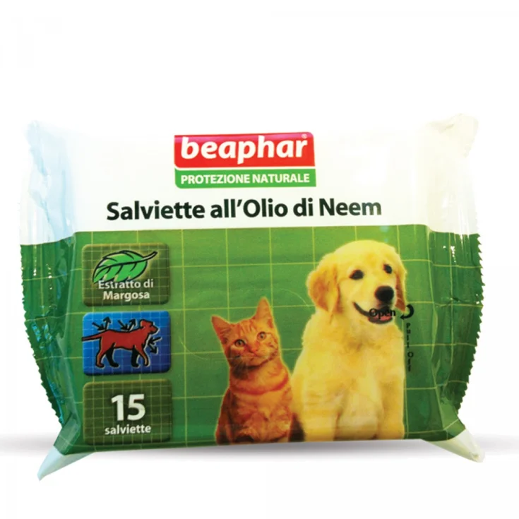 Beaphar Natural Protection Neem Oil Toallitas 15 Piezas