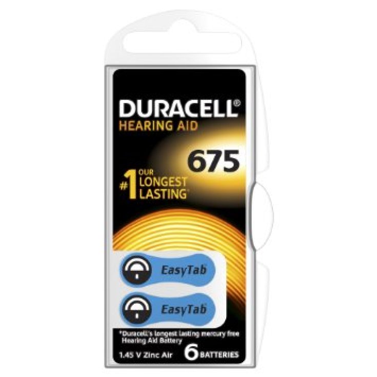 Duracell Hearing Aid Easy Tab 675 Color Azul Pilas para Audífonos