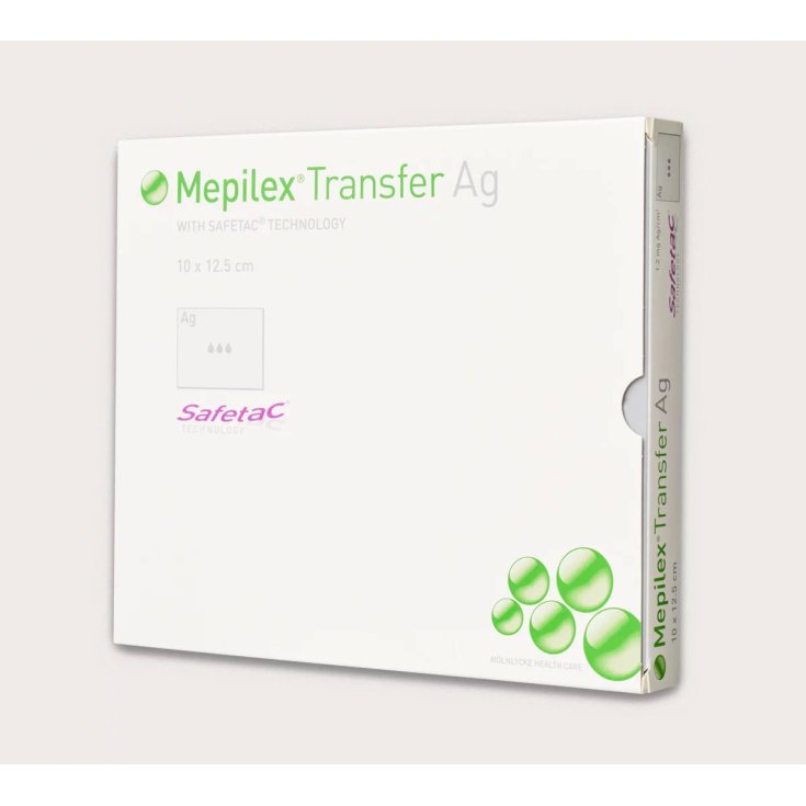 Mölnlycke® Mepilex® Transfer Ag Apósito de espuma antimicrobiano Tamaño 10x12,5cm 5 Piezas