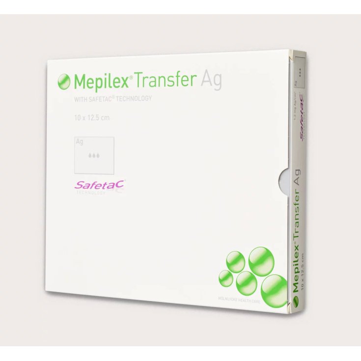Mölnlycke® Mepilex® Transfer Ag Apósito de espuma antimicrobiano Tamaño 12,5x12,5cm 5 Piezas