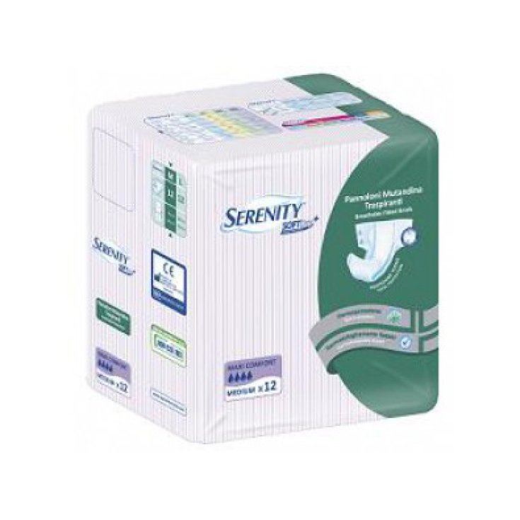 Pañales Serenity Soft Dry Bragas + Maxi Talla Mediana 12 Piezas