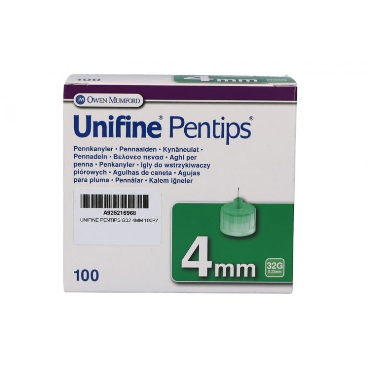 Unifine Pentips Aguja G32 4mm 100 Piezas
