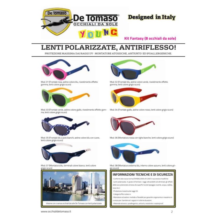 De Tomaso Young Gafas Infantiles Fantasía Estampados Surtidos