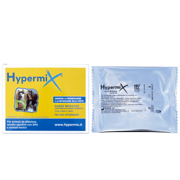Hypermix Gasa Medicada 10x10cm Uso Veterinario 15 Piezas
