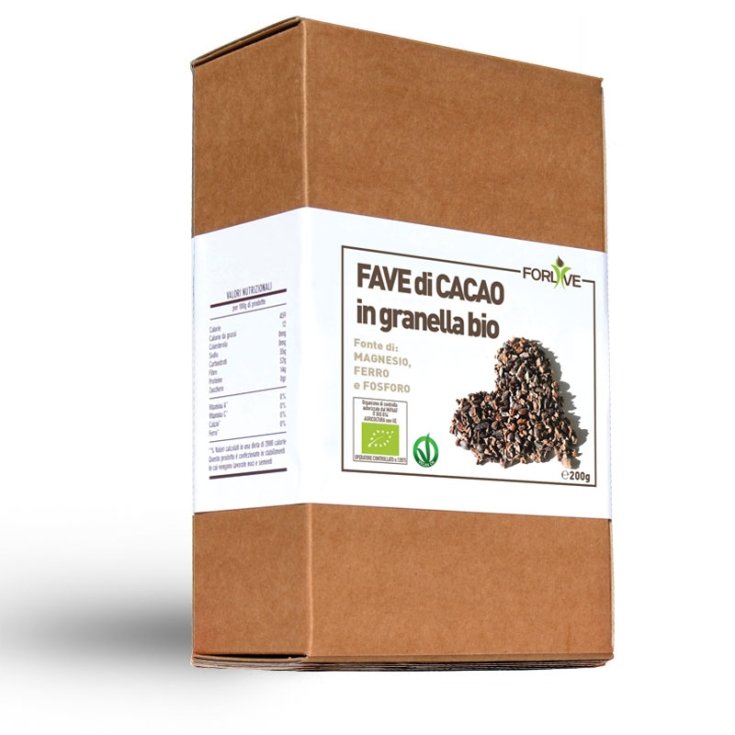 Granos de Cacao Orgánico ForLive Fuente de Magnesio Hierro Fósforo 200g