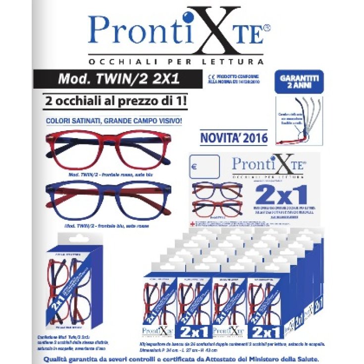 Prontixte Model Twin Recambio Gafas Lectura +2.00 Dioptrías 2 Piezas