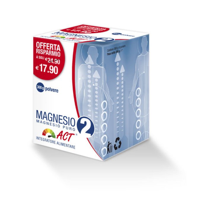 F&F Magnesium 2 Act Suplemento alimenticio de magnesio puro 300 g en polvo