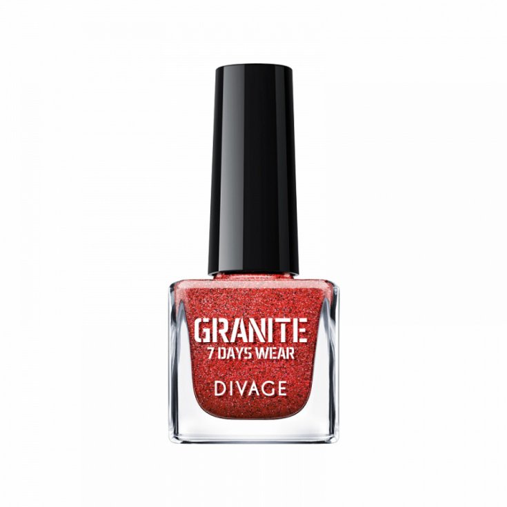 Divage Granite Esmalte De Uñas Efecto Granito 07 Rojo Oscuro