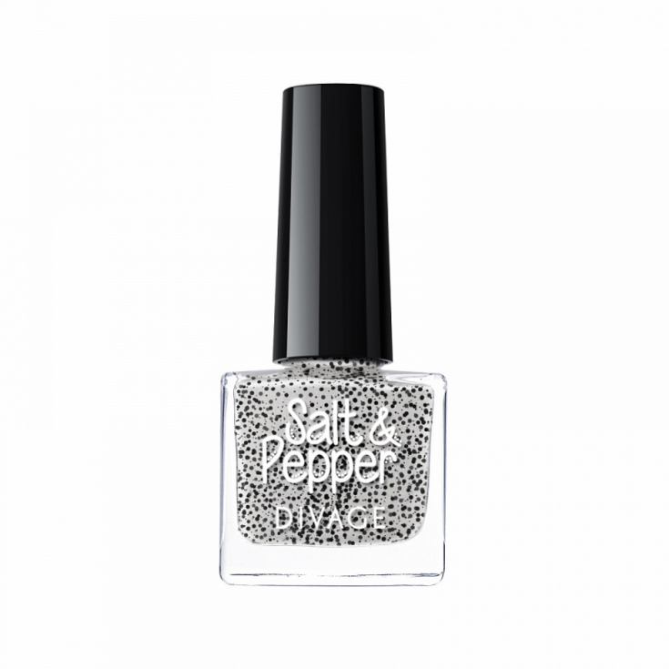 Divage Salt & Pepper Esmalte de Uñas Efecto Sal-Pimienta 12 Gris Lechoso