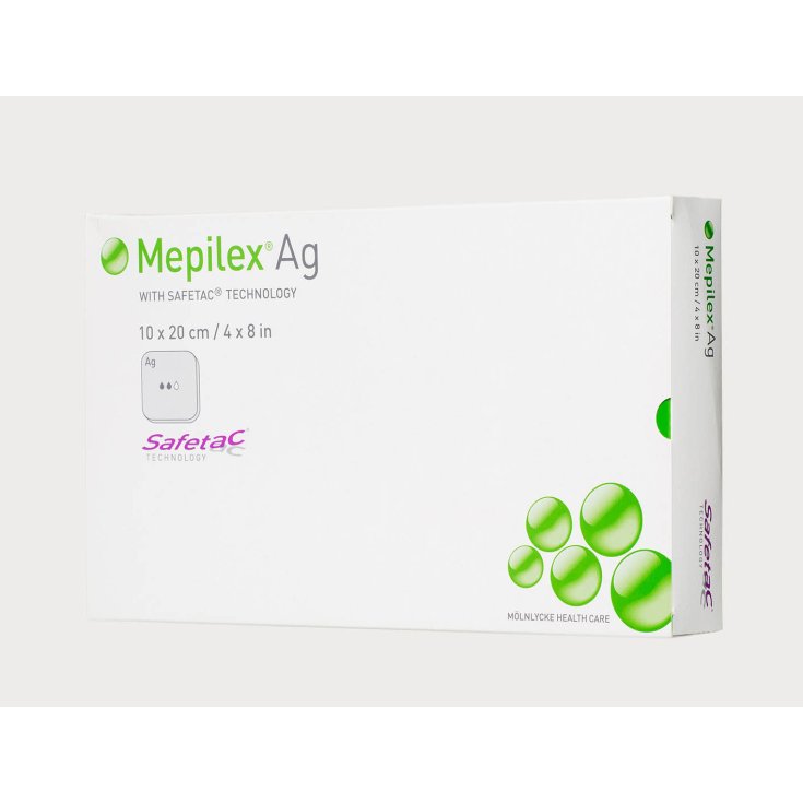 Mölnlycke® Mepilex® Ag Apósito de espuma antimicrobiano con Safetac® Tamaño 15x15cm 5 piezas