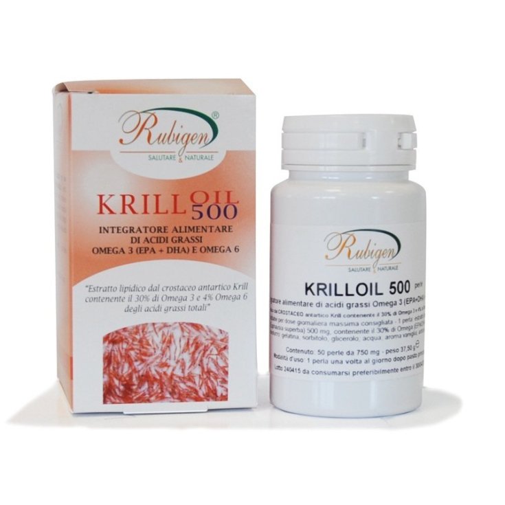Complemento alimenticio Rubigen KrillOil 500mg Omega3 / Omega6 25g