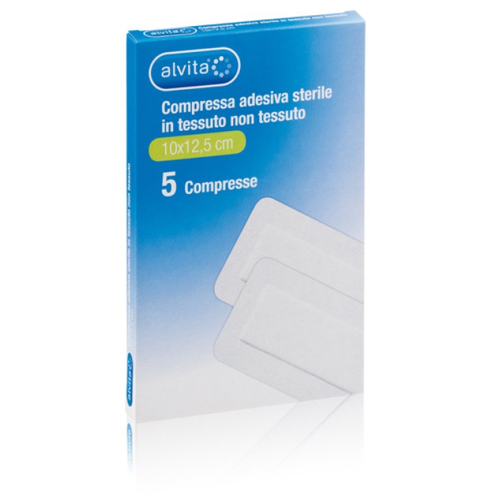 Compresa Adhesiva Alvita Tela No Tejida 10x12,5cm 5 Piezas