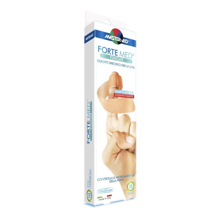 Master-Aid® Forte Med® Finger Specific Parches para dedos Hisopo con desinfectante Tamaño 150x20cm 10 tiras