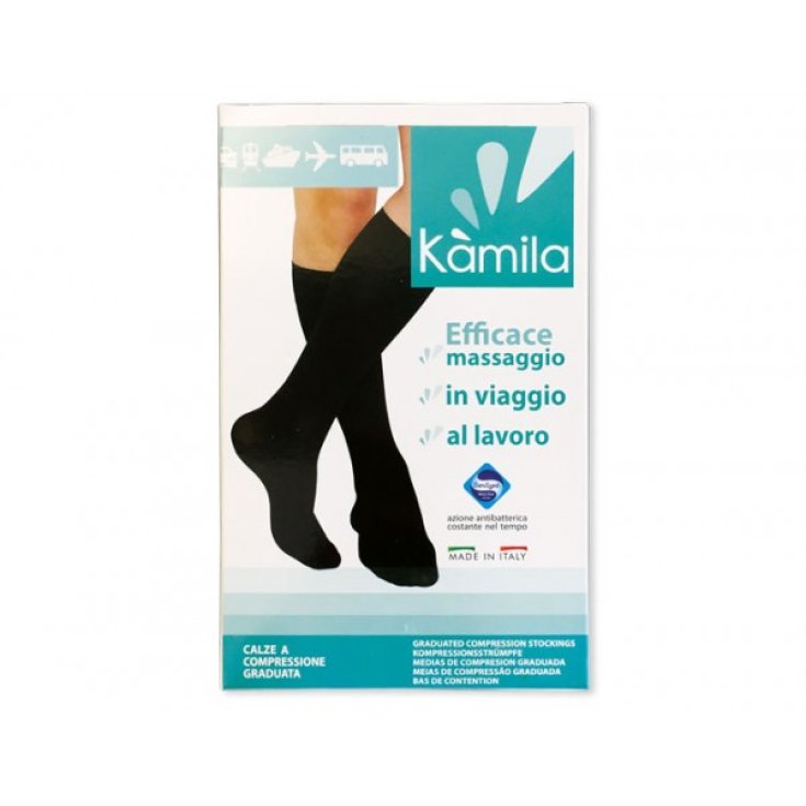 Medias Kàmila Cotton 18 Unisex Talla S Color Negro