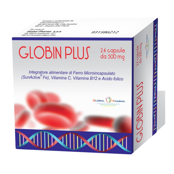 Global Pharma Globin Plus Complemento Alimenticio 24 Capsulas De 500mg