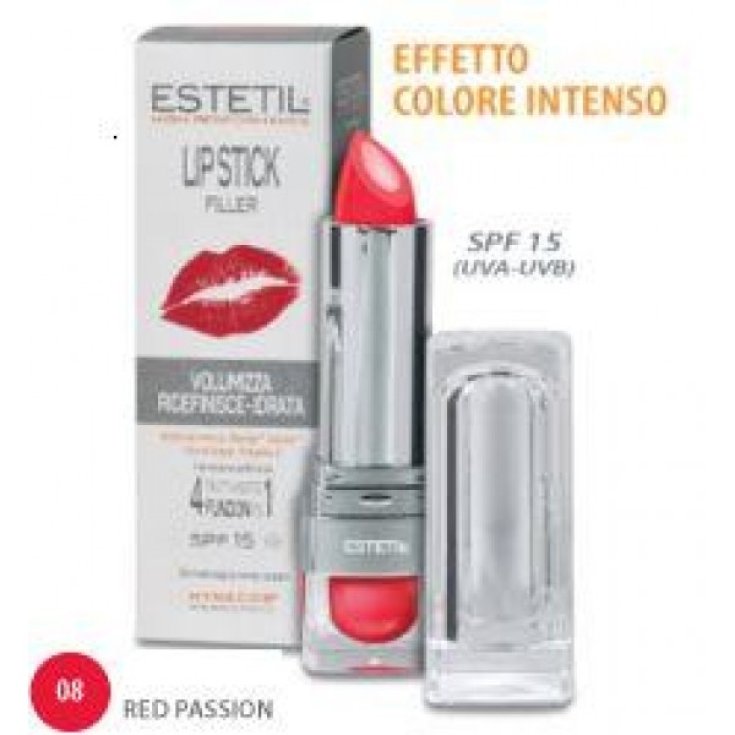 Estetil Barra de Labios Color Relleno 08 Rojo Pasión