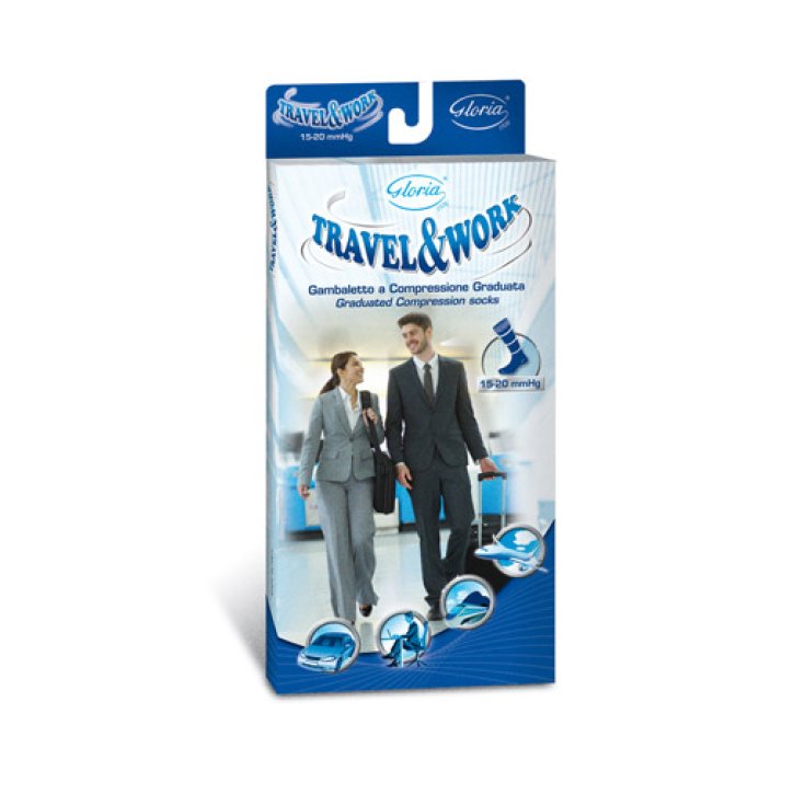 Gloria Med Travel & Work Medias hasta la Rodilla Color Azul Talla 5