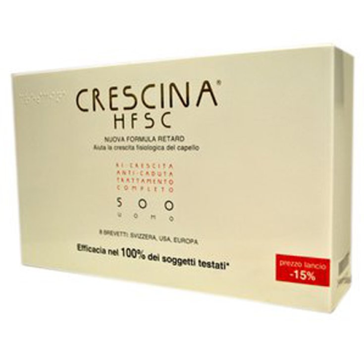 Labo Crescina HFSC New Formula Retard 500 Hombre Tratamiento Completo 20 + 20 Ampollas