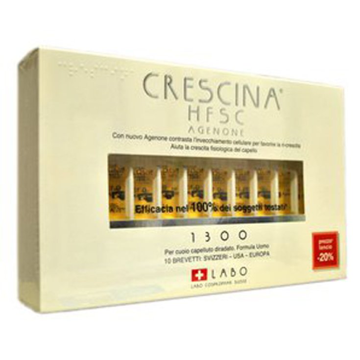 Labo Crescina HFSC Con Agenona Dosis 1300 Hombre Talla 10 Ampollas