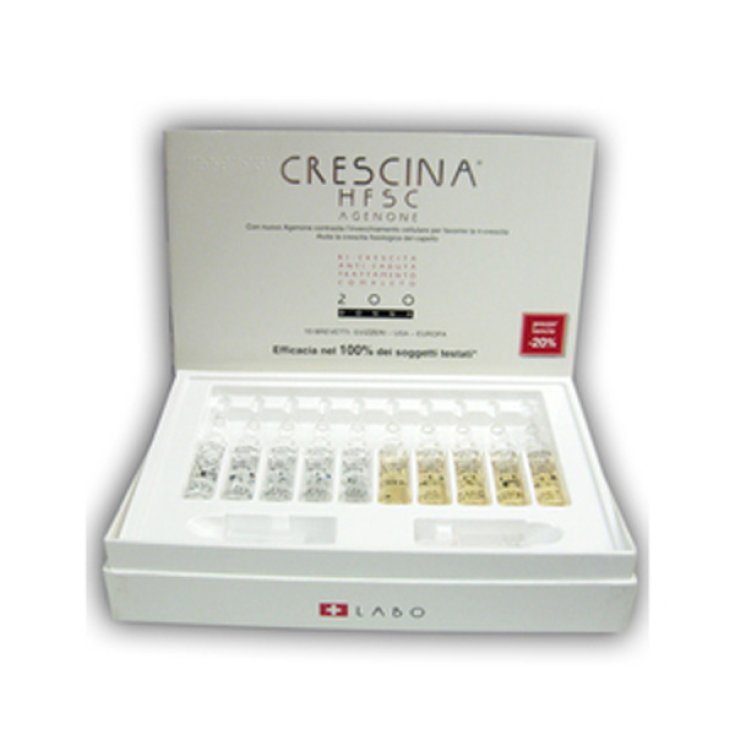 Labo Crescina HFSC Agenone Tratamiento Completo Dosis 200 Mujer Talla 20 + 20 Ampollas