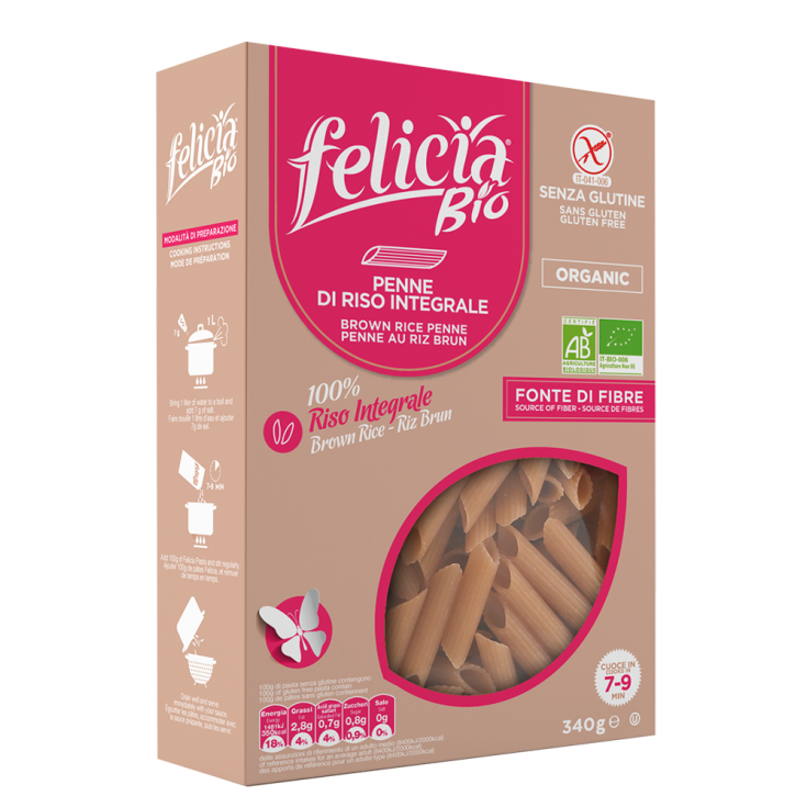 Felicia Bio Pasta Con Arroz Integral Penne Sin Gluten 340g