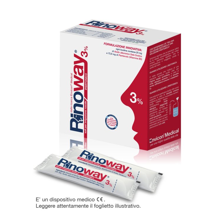 Envicon Medical Rinoway® 3 % de sales para irrigación nasal Sobres hipertónicos