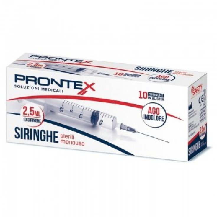 Safety Prontex Jeringas de 2,5 ml Aguja indolora 10 piezas