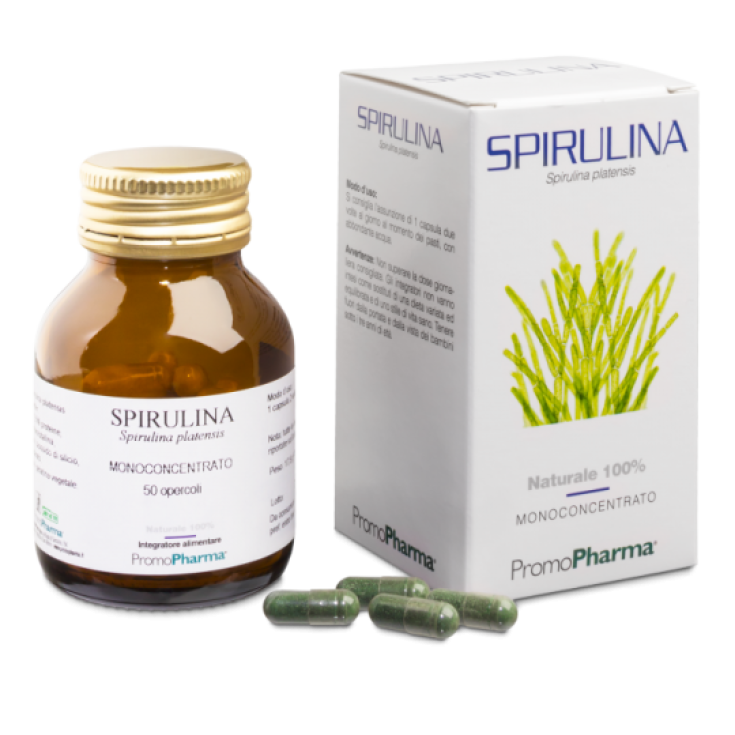 PromoPharma Espirulina Monoconcentrado Complemento Alimenticio Sin Gluten 50 Cápsulas