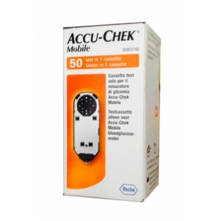 Medición móvil de glucosa en sangre Accu-Chek de Roche 50 pruebas en un casete