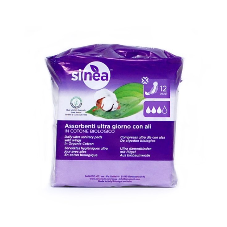 Sinea Ultra Day Absorbentes Con Alas Algodón Orgánico 12 Piezas